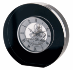 DARTINGTON CRYSTAL ROUND CRYSTAL BLACK CLOCK